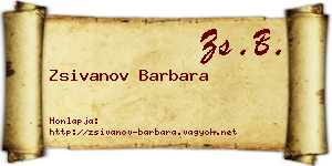 Zsivanov Barbara névjegykártya