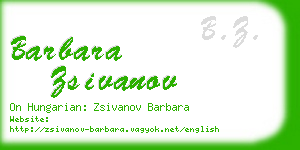 barbara zsivanov business card